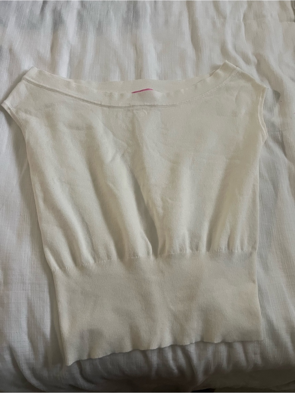 Edikted Cream Boatneck Knit Tank